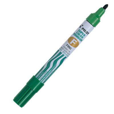 Immagine di Marcatore Super Color - permanente - punta fine 4 mm - verde - Pilot [002414]