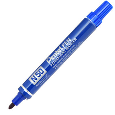 Immagine di Marcatore Permanente Pentel N50 Punta Tonda Blu [N50-C]