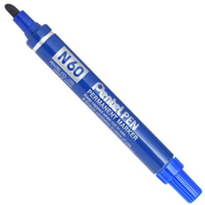 Immagine di Marcatore Permanente Pentel N60 Punta Scalpello Blu [N60-C]