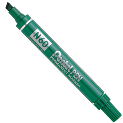 Immagine di Marcatore Permanente Pentel N60 Punta Scalpello Verde [N60-D]