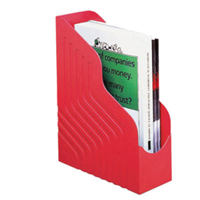 Immagine di Portariviste Magazine Rack Jumbo - 25x32 cm - dorso 10 cm - rosso - Rexel [00049111]