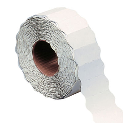 Immagine di Etichetta a onda - permanente - 26x12 mm - bianco - Markin - rotolo da 1500 etichette [3502612PER]