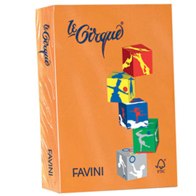 Immagine di Confezione 500 Fogli Favini Le Cirque A4 160gr Arancio 205 [A74E304]