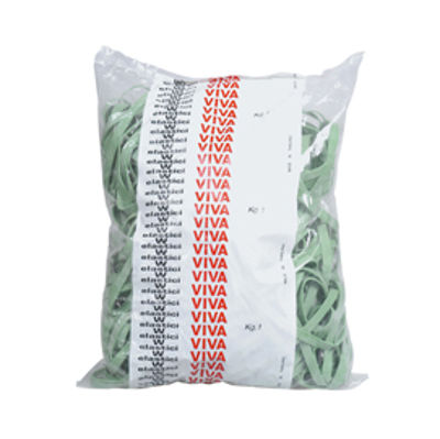 Immagine di Sacco 1kg Elastici Fettuccia Verde Viva  Ø70x5mm [F5X070]