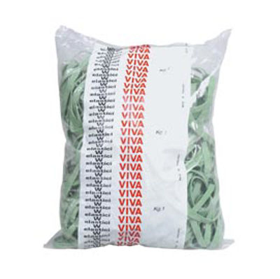 Immagine di Sacco 1kg Elastici Fettuccia Verde Viva  Ø70x8mm [F8X070]