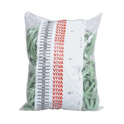 Immagine di Sacco 1kg Elastici Fettuccia Verde Viva  Ø100x8mm [F8X100]