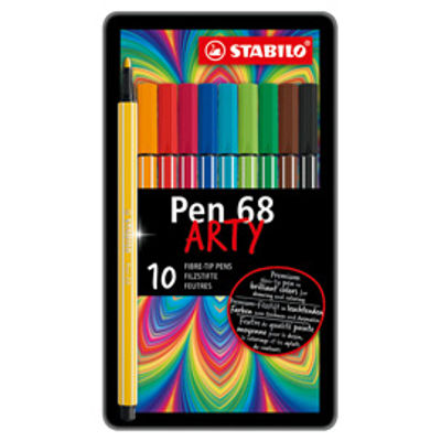 Immagine di STABILO Pen 68 scatola in metallo da 10 colori ass. [6810-6]