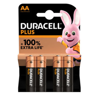 Immagine di Blister 4pz Pile Stilo Duracell AA Plus 100 MN1500 [MN1500]