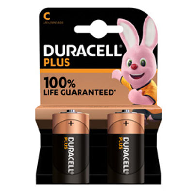 Immagine di Blister 2pz. Pila Mezza Torcia Duracell c Plus100 MN1400 [GILMN1400]