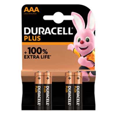 Immagine di Blister 4pz Pile Mini Stilo Duracell AAA Plus 100 MN2400 [MN2400]