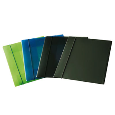 Immagine di Cartellina Con Elastico 3 Lembi Fellowes PPL 23.5x34.5cm Trasparente Verde [U110-TV]