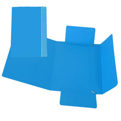 Immagine di Cartellina con elastico - cartone plastificato - 3 lembi - 17x25 cm - azzurro - Cartotecnica del Garda [CG0040LBXXXAE06]