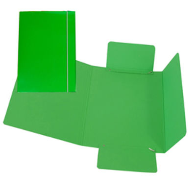 Immagine di Cartellina con elastico - cartone plastificato - 3 lembi - 17x25 cm - verde - Cartotecnica del Garda [CG0040LBXXXAE03]