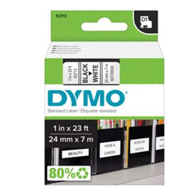 Immagine di Nastro Dymo D1 24mmx7mt 537130 Nero/Bianco [S0720930]