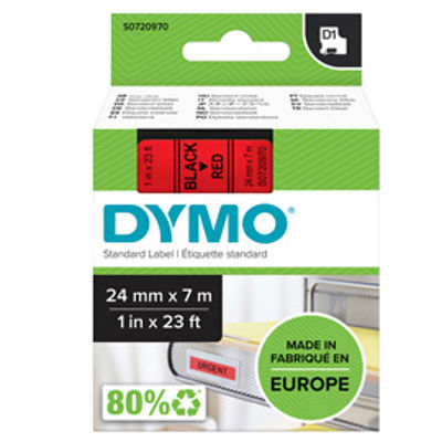 Immagine di Nastro D1 537170 - 24 mm x 7 mt - nero/rosso - Dymo [S0720970]