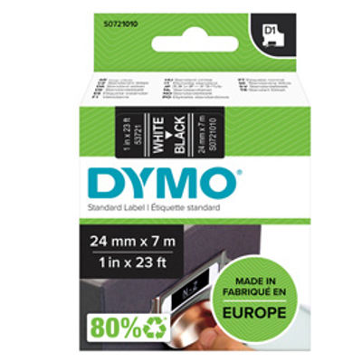 Immagine di Nastro D1 537210 - 24 mm x 7 mt - bianco/nero - Dymo [S0721010]