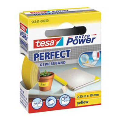 Immagine di Nastro adesivo telato XP Perfect - 19 mm x 2,7 m - giallo - Tesa [56341-00030-04]