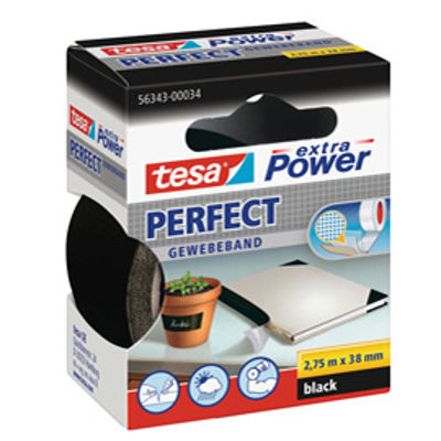 Immagine di Nastro adesivo telato XP Perfect - 38 mm x 2,7 m - nero -Tesa [56343-00034-04]