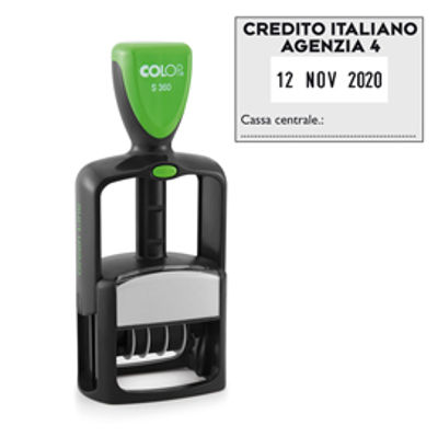 Immagine di Timbro Datario Personalizzabile Autoinchiostrante Colop Office S360 30x45mm  [S360]