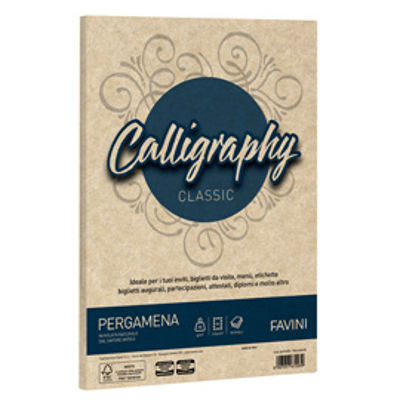 Immagine di Confezione 50 Fogli Favini A4 Nocciola 04 90gr  Carta Calligraphy Pergamena [A69N204]