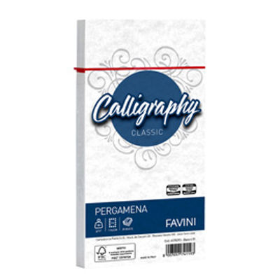 Immagine di Busta Calligraphy Pergamena - 110 x 220 mm - 90 gr - bianco 01 - Favini - conf. 25 pezzi [A570293]