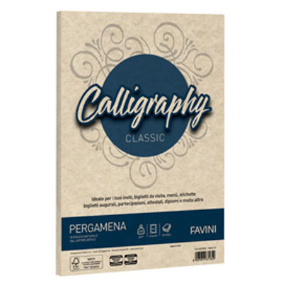 Immagine di Confezione 50 Fogli Favini A4 Sabbia 02 190gr  Carta Calligraphy Pergamena [A69U084]