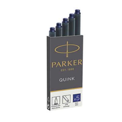 Immagine di Scatola 5pz. Cartucce Standard Inchiostro Quink Blu Parker Lunghezza 75mm [S0116240]