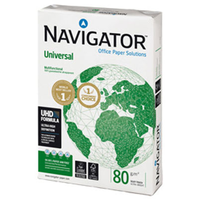 Immagine di Confezione 500 fogli Carta A4 Navigator Universal 80gr Bianco (Ordine Max 25 Risme) [252X80B021297drop]