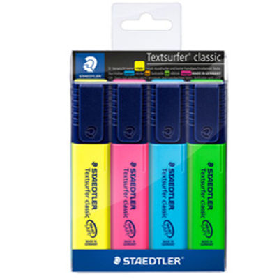 Immagine di BUSTA 4 EVIDENZIATORI TEXTSURFER CLASSIC 364 STAEDTLER [364-WP4]