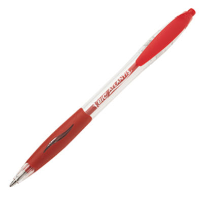 Immagine di Penna a sfera a scatto Atlantis Classic - punta 1,0mm - rosso  - Bic - conf. 12 pezzi [8871331]