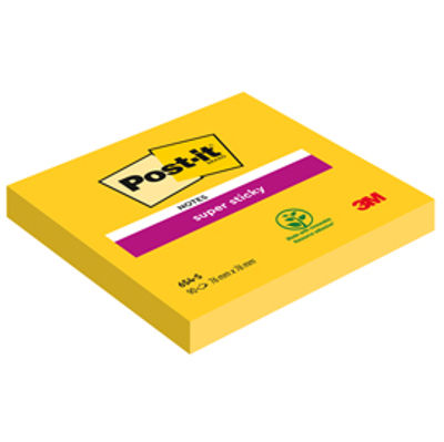 Immagine di Blocco foglietti Post It Super Sticky - giallo oro - 76 x 76mm - 90 fogli - Post It [654-S]