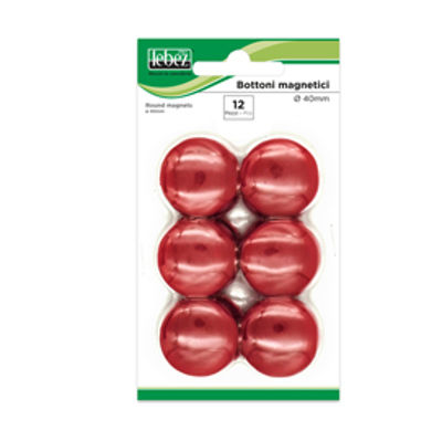 Immagine di BLISTER 12 MAGNETI MR-40 ROSSO DIAM.40MM [MR-40-R]