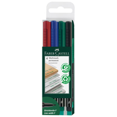 Immagine di BUSTA 4 COLORI PENNARELLO MULTIMARK 0,6mm FINE FABER-CASTELL [151304]