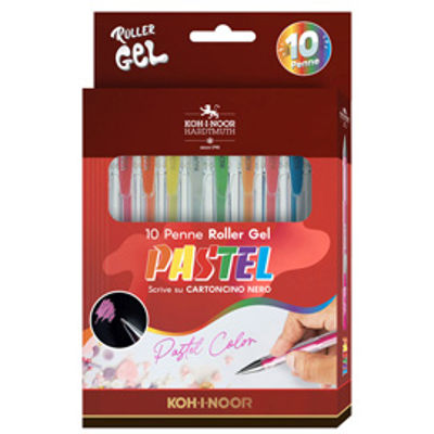 Immagine di Roller gel colorati - colori pastel - Koh I Noor - astuccio 10 roller [NAGP10P]