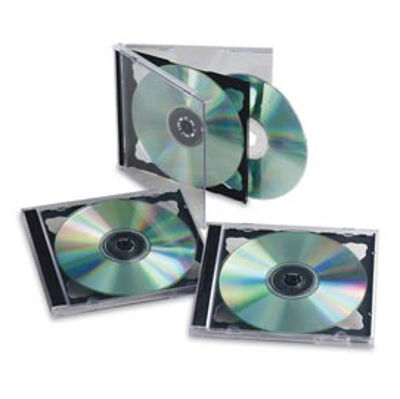 Immagine di Custodia doppia per CD/DVD - nero - Fellowes - scatola 5 pezzi [98307]