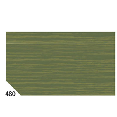 Immagine di Carta crespa - 50 x 250 cm - 48 gr/m2 - verde oliva 480 - Rex Sadoch - conf.10 rotoli [REX 480]