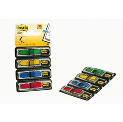 Immagine di CONF. 4 INDEX MINI 684 POST-IT BLU,GIALLO,ROSSO,VERDE FRECCIA [684-ARR3]