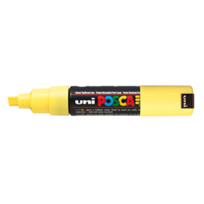 Immagine di MARCATORE UNI POSCA PC8K GIALLO P.TA SCALPELLO 8MM [M PC8K GI]