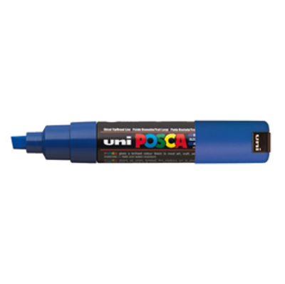 Immagine di Marcatore a base d'acqua Uni Posca PC8K - punta large a scalpello 8,0mm - blu  - Uni Mitsubishi [M PC8K B]