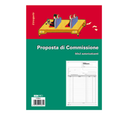 Immagine di Blocco copia commissioni - 50 fogli 2 copie autoricalcanti - 29,7 x 21cm - Edipro [E5236A]