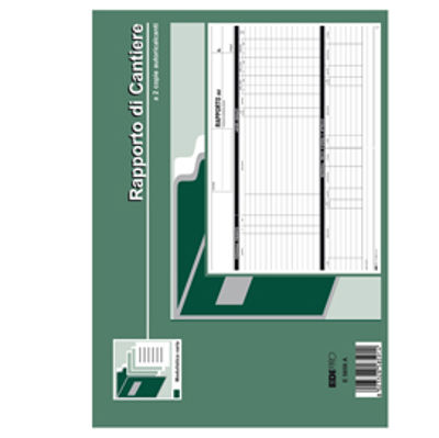 Immagine di Blocco rapporto di cantiere - 50/50 fogli autoricalcanti - 21 x 30cm - Edipro [E5859A]