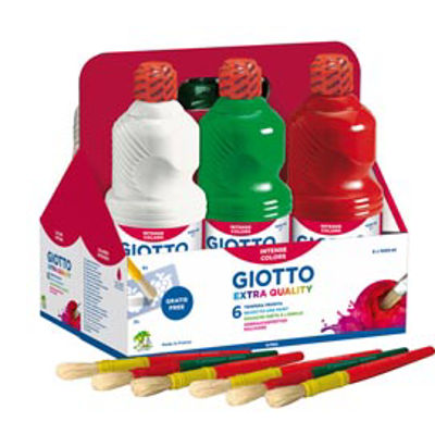 Immagine di Schoolpack 6 flaconi tempera pronta - 1000ml - colori assortiti - Giotto [53460000]