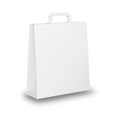 Immagine di BLISTER 25 SHOPPERS 18X8X25CM BIANCO NEUTRO PIATTINA [031243]