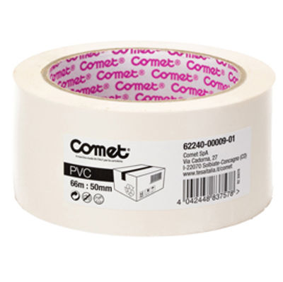 Immagine di NASTRO ADESIVO 66MTX50MM BIANCO PVC 62-240 COMET [62240-00009-00]