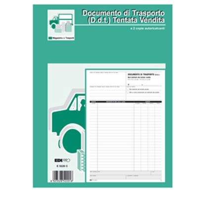 Immagine di Blocco DDT carico tentata vendita - 50 fogli autoricalcanti - A4 - 29,7 x 21cm - Edipro [E5220C]