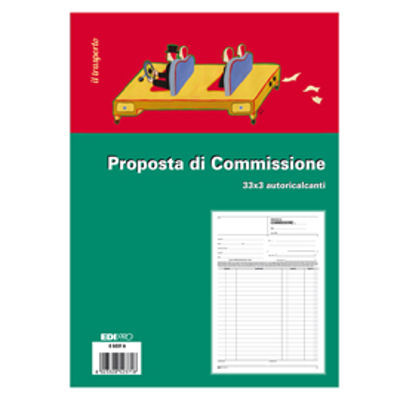 Immagine di BLOCCO COPIA COMMISSIONI 29,7X21cm 33fg 3 copie autoric. E5237A EDIPRO [E5237A]