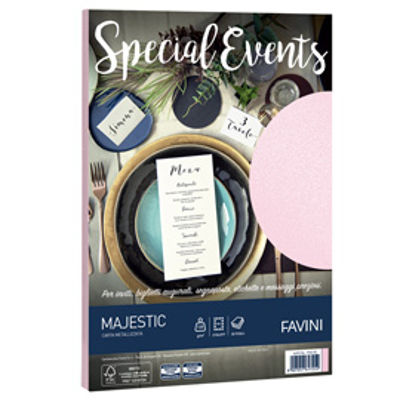 Immagine di Carta metallizzata Special Events - A4 - 120 gr - rosa - Favini - conf. 20 fogli [A69S154]