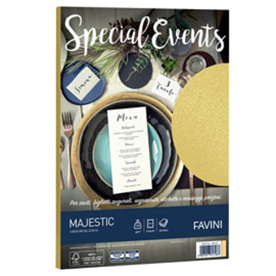 Immagine di Carta metallizzata Special Events - A4 - 120 gr - oro - Favini - conf. 20 fogli [A69H154]