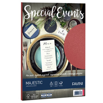 Immagine di Carta metallizzata Special Events - A4 - 120 gr - rosso - Favini - conf. 20 fogli [A69C154]