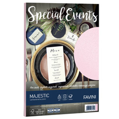 Immagine di Carta metallizzata Special Events - A4 - 250 gr - rosa - Favini - conf. 10 fogli [A69S174]